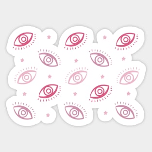 pink evil eyes Sticker